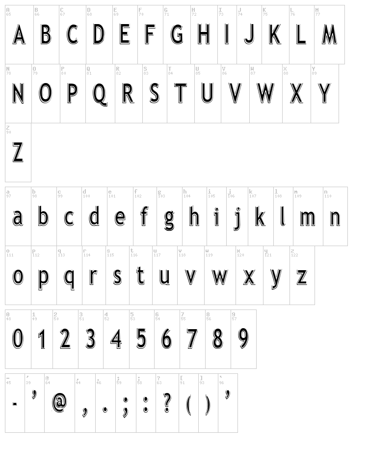Elegante font map