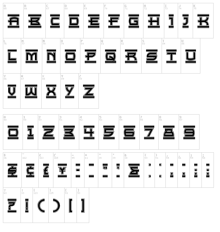 Empire State font map