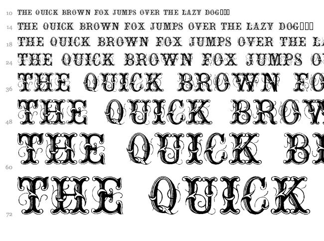 Extra Ornamental font waterfall