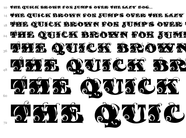Fantastic MF font waterfall