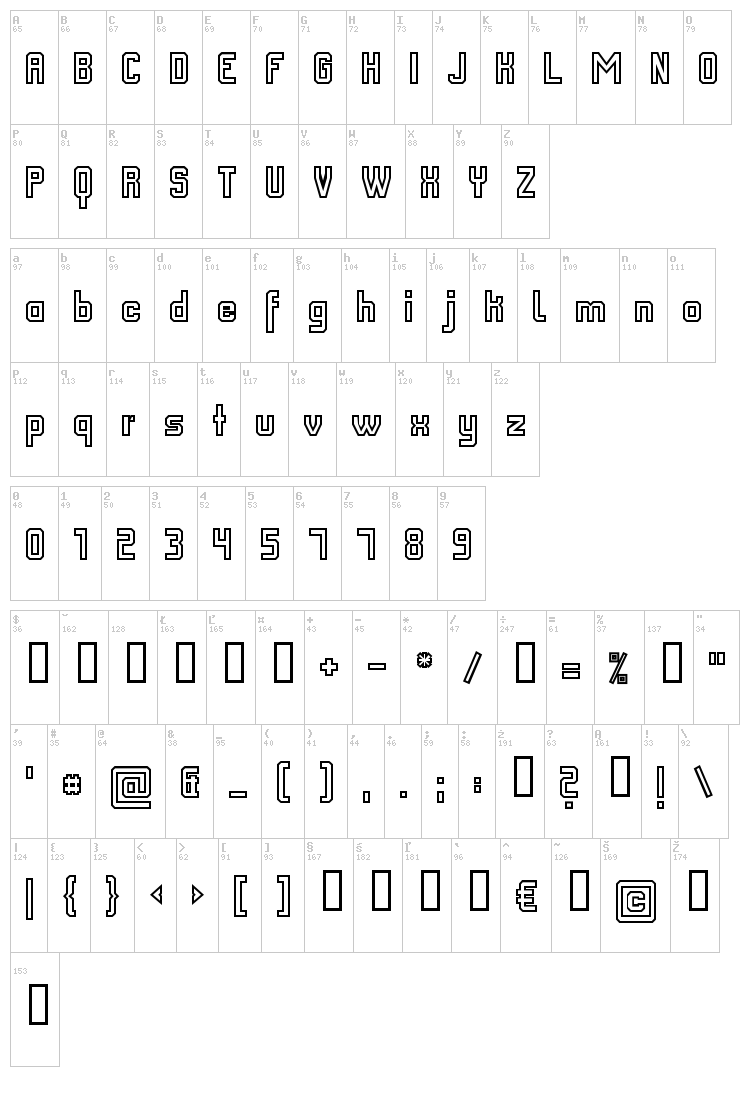 FM College Team font map