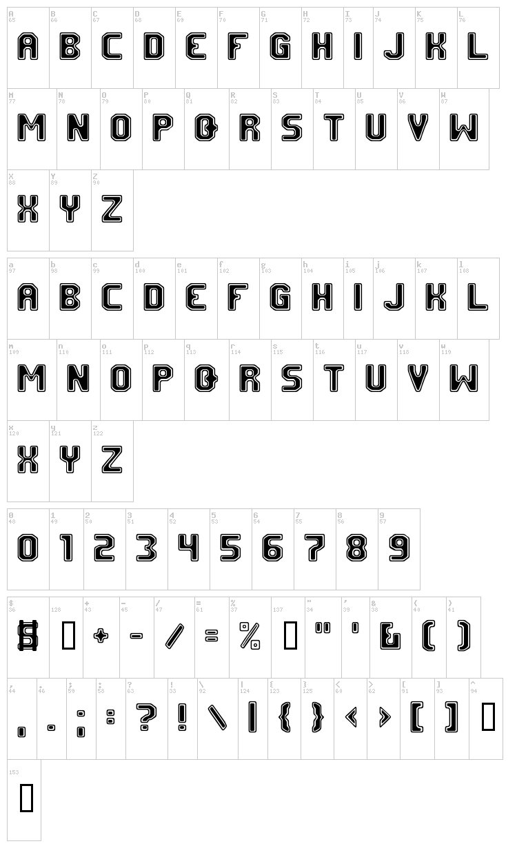 FM University font map
