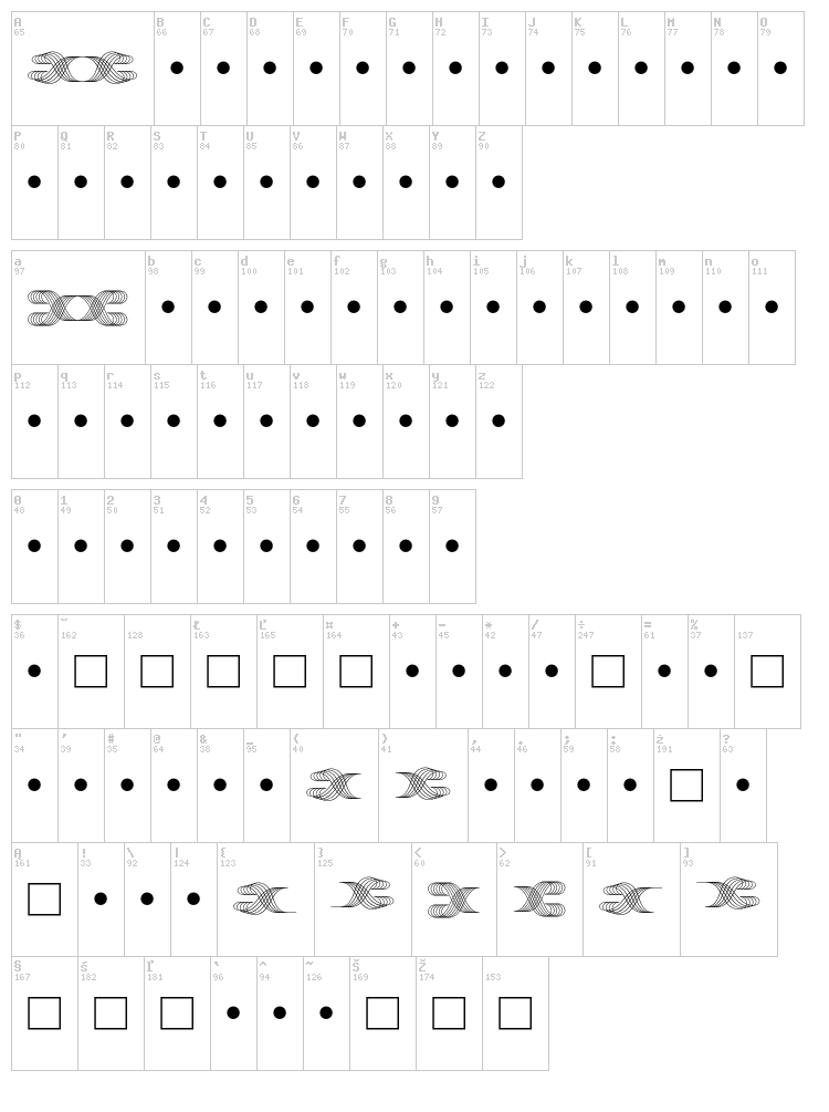 Foglihten Black Pcs font map