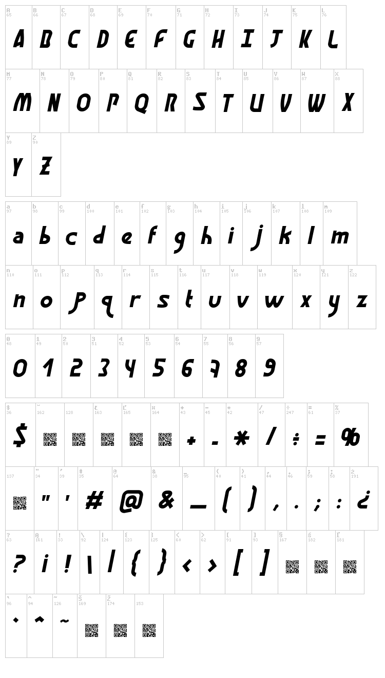 Graphisme font map
