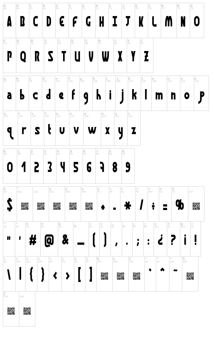 Graphisme font map