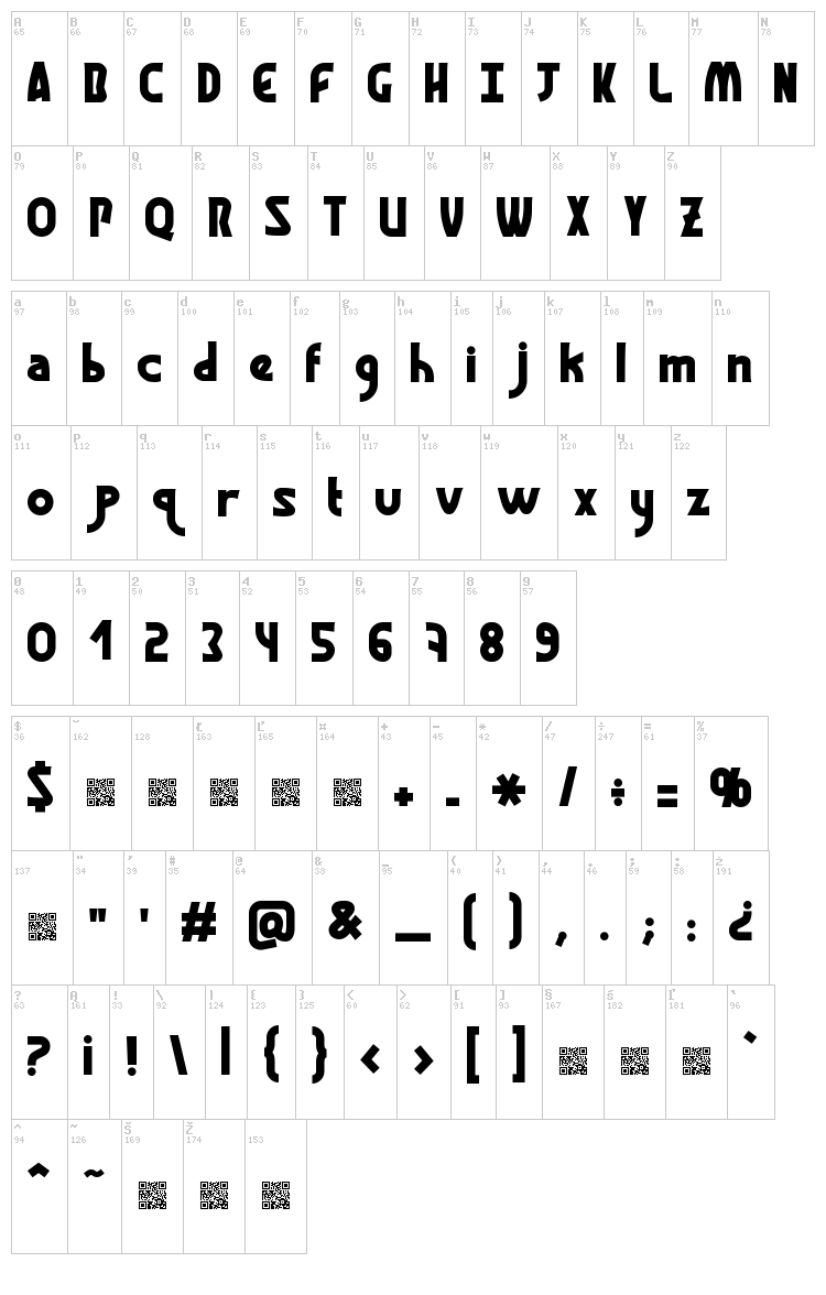 Graphisme font map