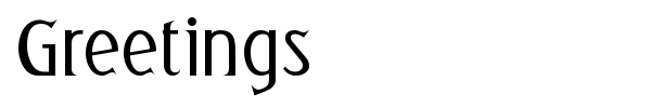 Greetings font