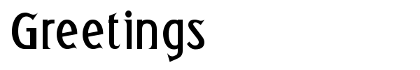 Greetings font preview