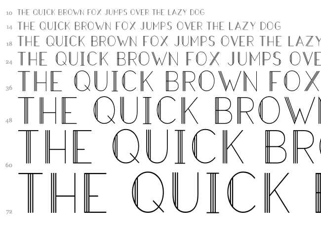 Hazel Deco font waterfall