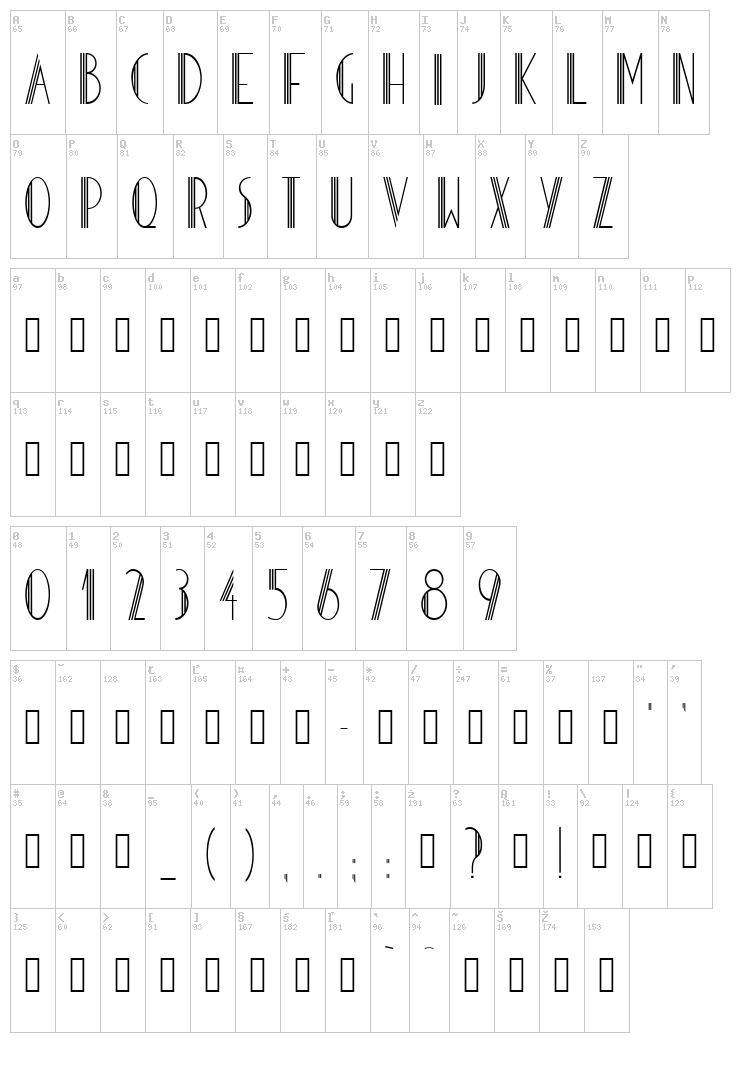 Hotel Des Arts 1929 font map