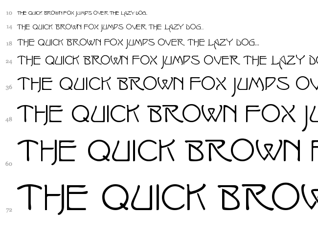 Isadora font waterfall