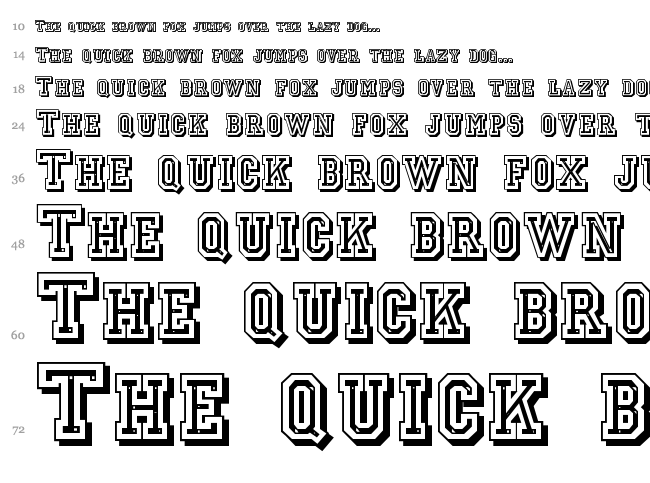 Jersey Letters font waterfall