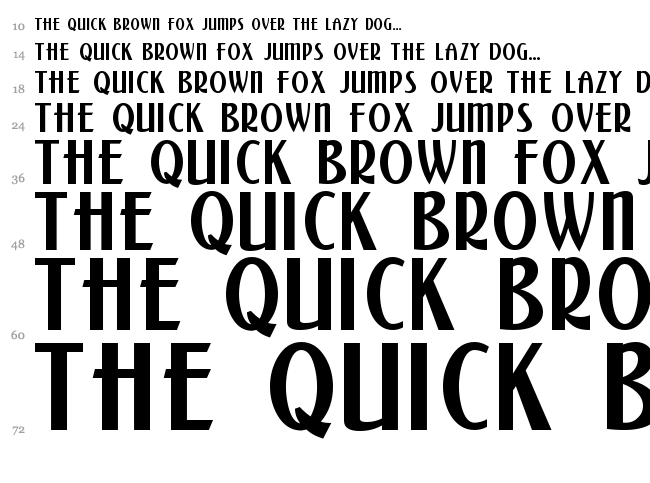 Kalenderblatt Grotesk font waterfall