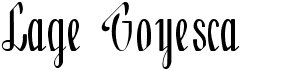 Lage Goyesca font