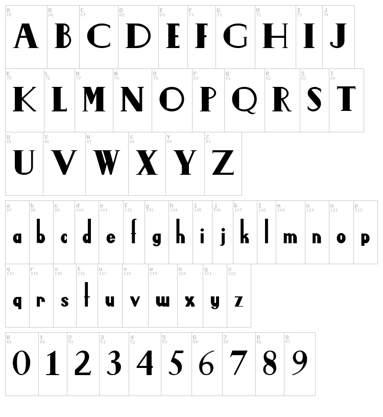Leidenschaft font map