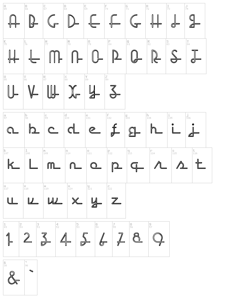 Lost Wages font map
