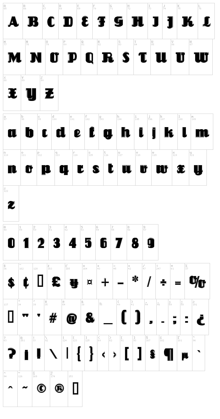 Louisianne font map