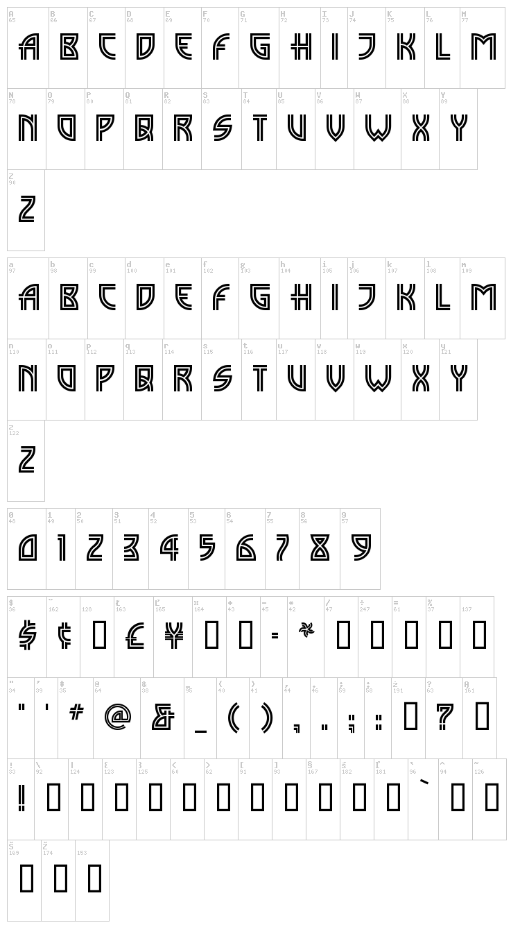 Madison Square font map