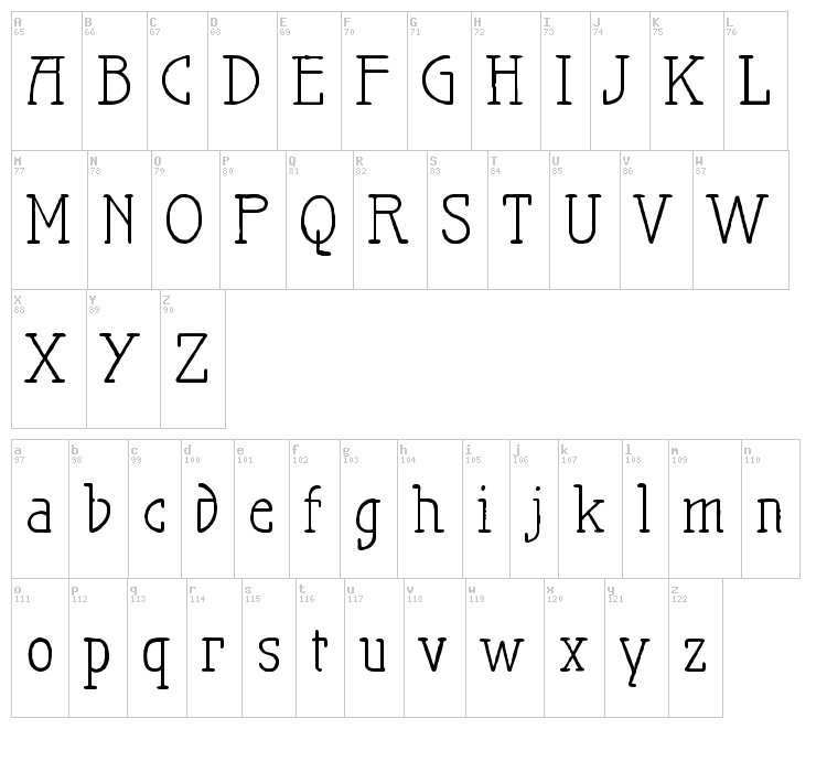 Maiers Nr.21 Pro font map