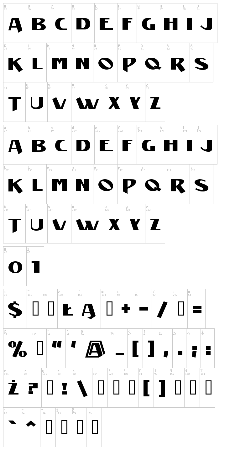 Manifest font map
