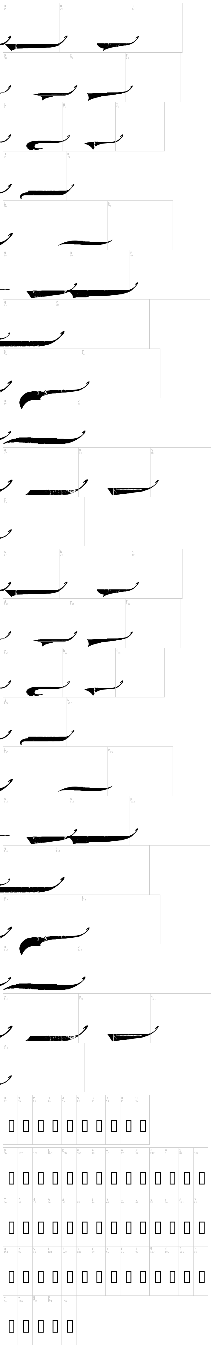 Marcelle font map