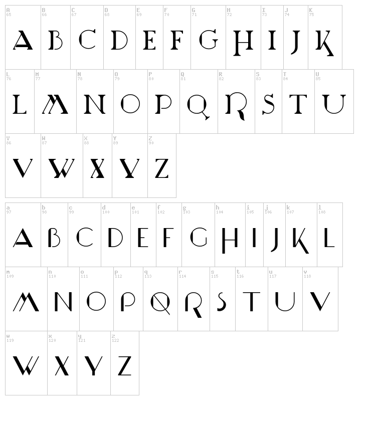 Marchesa font map