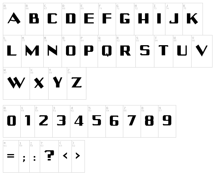 Merchantry font map