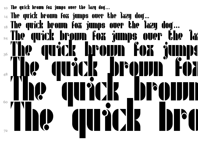 Metric font waterfall