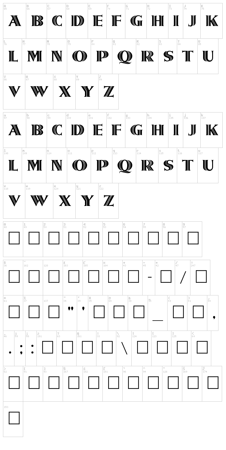 Metroliner font map