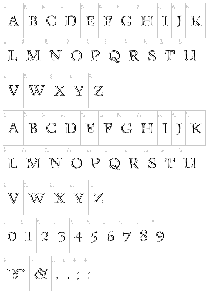 Monument font map