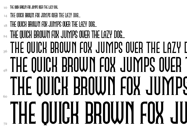 Namesake NF font waterfall