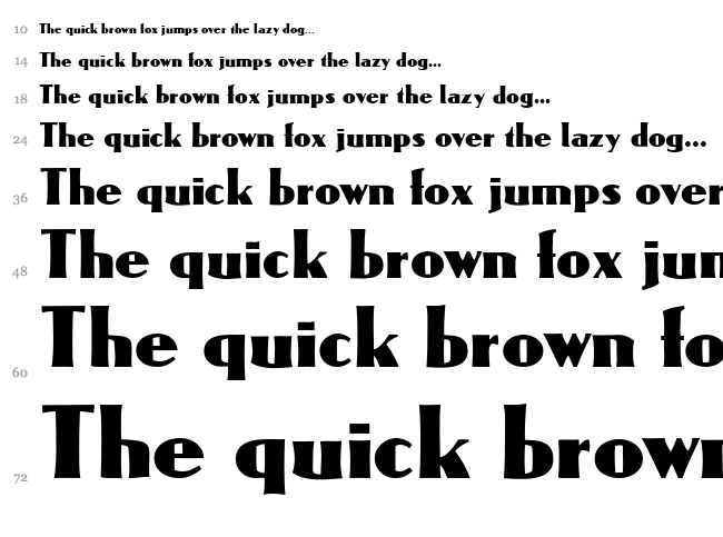 Omega CAT font waterfall