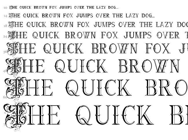 Ornamental Versals font waterfall