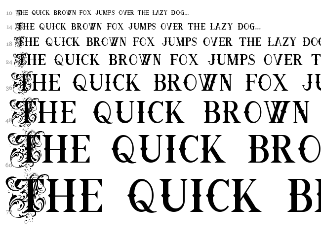 Ornamental Versals font waterfall
