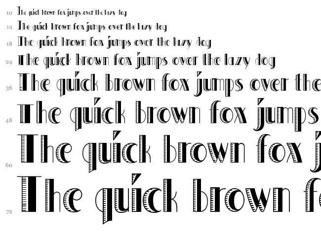 Quaker Shade font waterfall