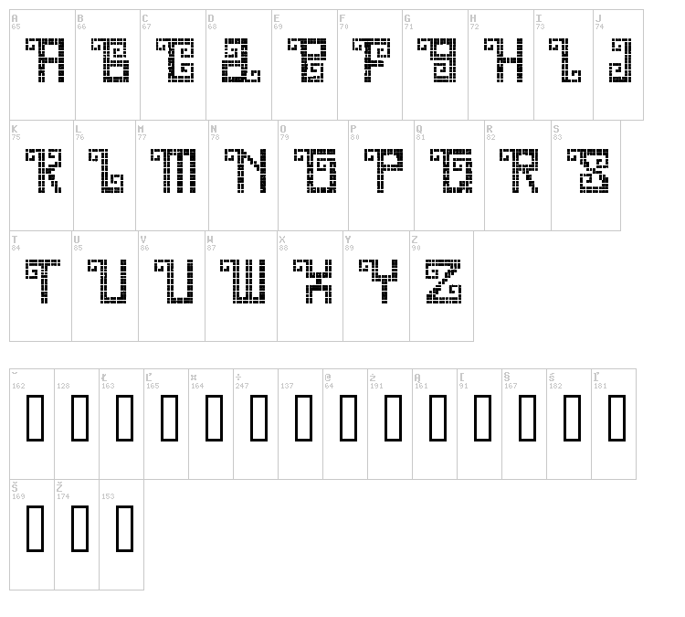 Quetzal font map