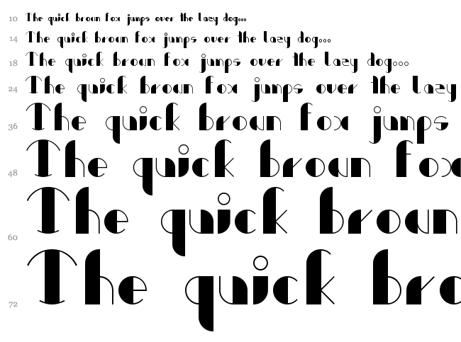 Retrocircular font waterfall