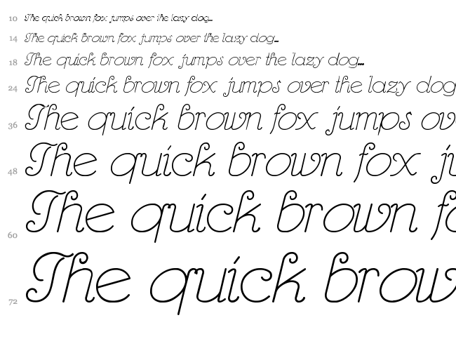 Rhumba Script font waterfall