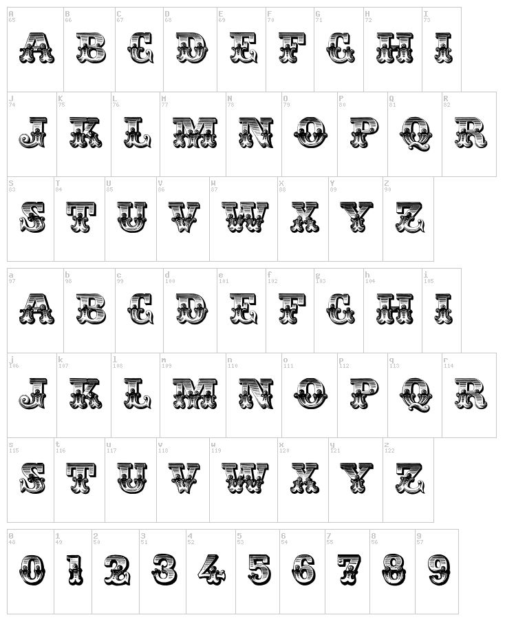 Romantiques font map