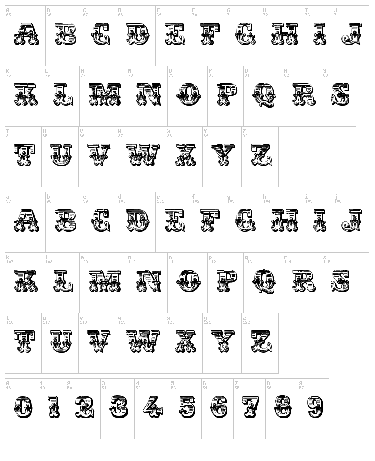 Romantiques font map