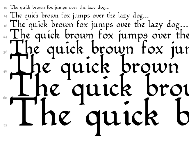 Romeo DN font waterfall