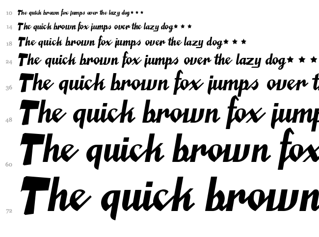 Saucy Millionaire font waterfall