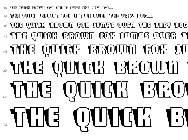 Sho-Card-Caps font waterfall