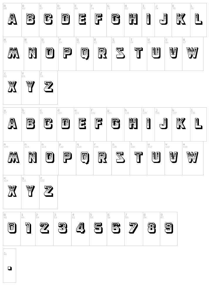 Simson font map