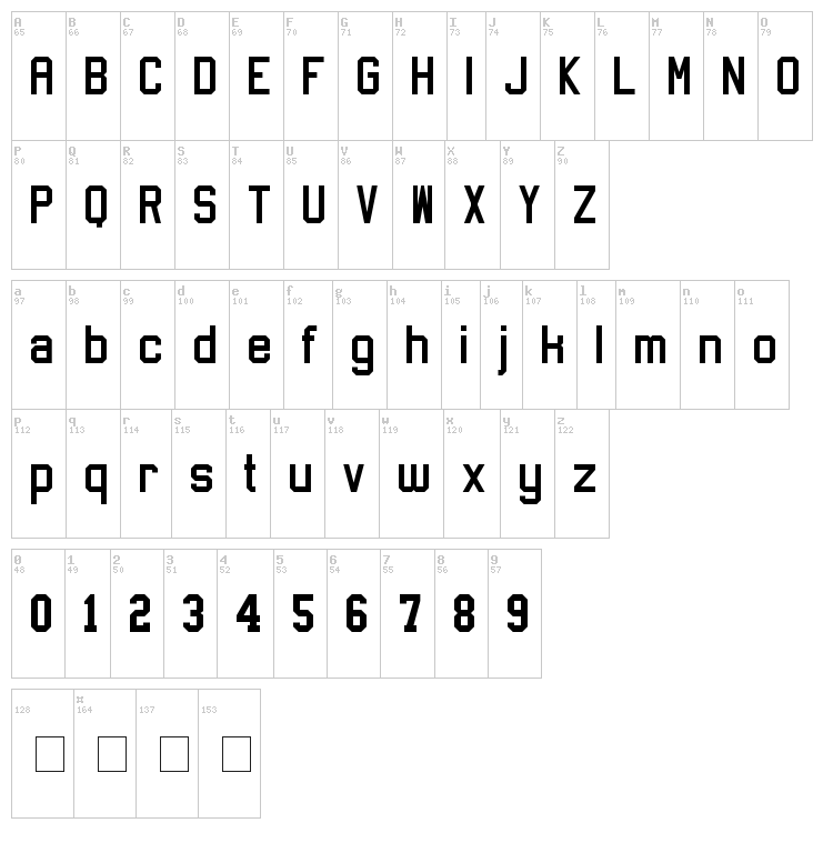 Sports Jersey font map