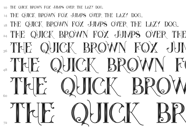 Star Black Inline font waterfall