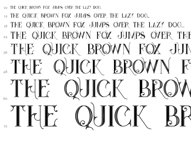 Star Black Inline font waterfall