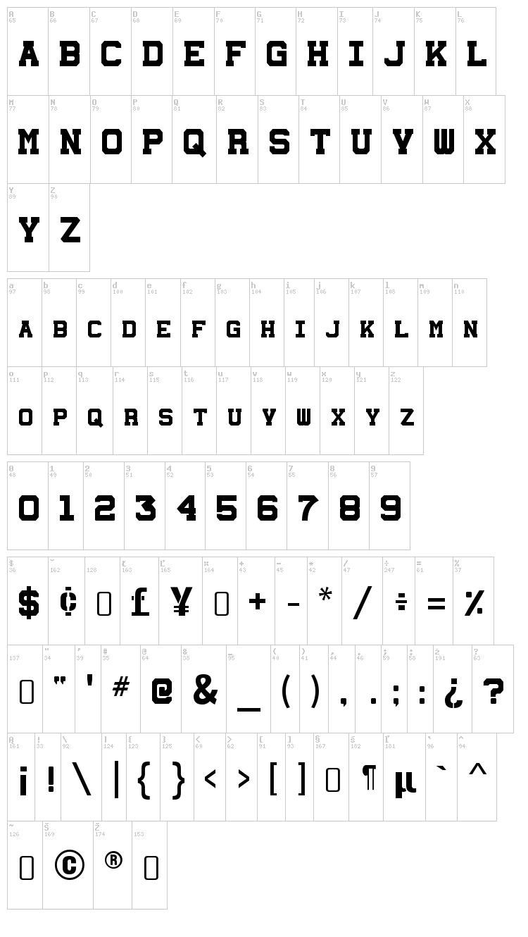 Station 232 font map