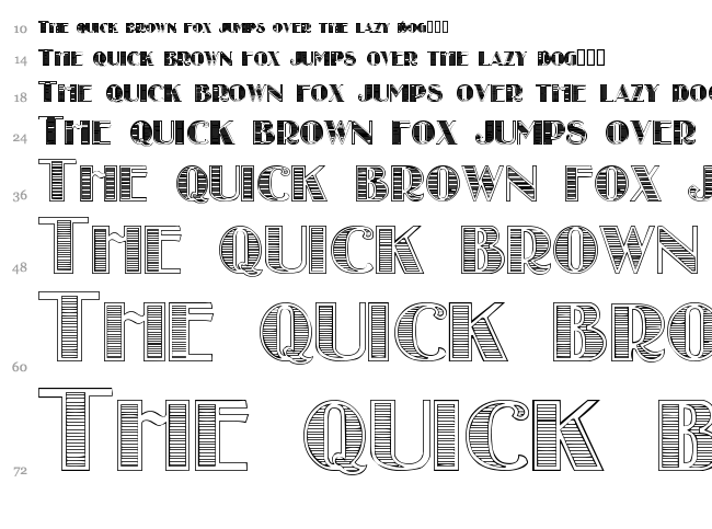 Stripes Caps font waterfall