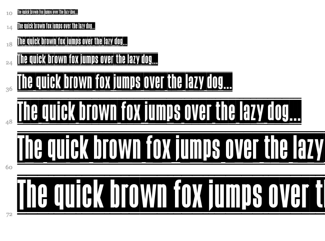 The Black Box font waterfall